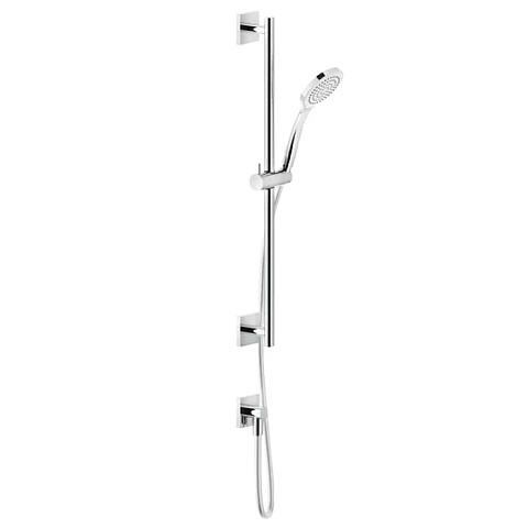 GESSI Rilievo Штанга в комплекте с душевой лейкой, шланг 1,50 м, вывод воды из стены, цвет: хром, 59242#031