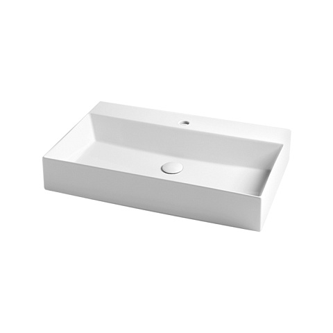 AZZURRA ELEGANCE Squared раковина подвесная/накладная 81х46см с 1 отв. под смеситель , цвет белый, ELLP080450QMBI/(EQA80M bi)*0