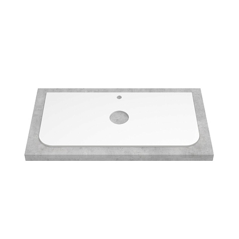 Столешница Oliveeka Milu CMA80W, 18 мм, 2 выреза, 800х500 мм, белый
