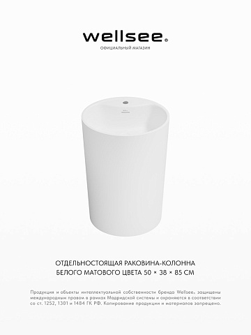 Напольная раковина для ванной Wellsee Coquillage 232802000