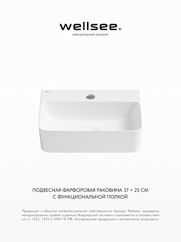 Рукомойник, маленькая раковина для туалета Wellsee WC Area 321803000