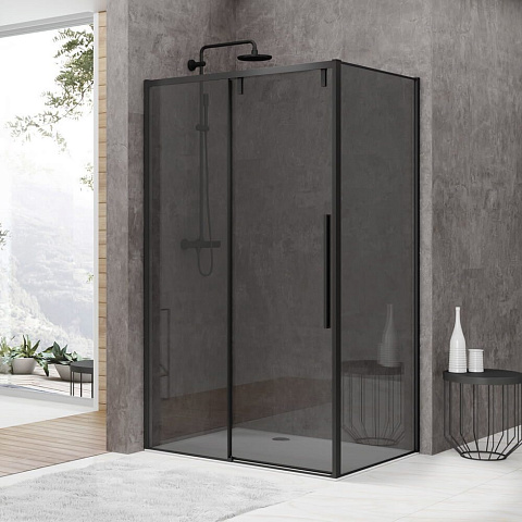 Душевое ограждение Black&White S898 чёрный-Grey (800х1200х1950)