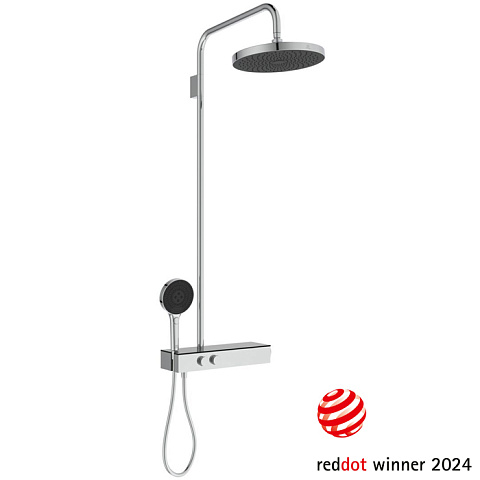 Ideal Standard CERATHERM SOLOS Душ. система с термостатом Cool body, с верхним душем d300 мм, ручной душ - 3 режима, шланг: 1750 мм, стекл. полка, цве, A7880AA