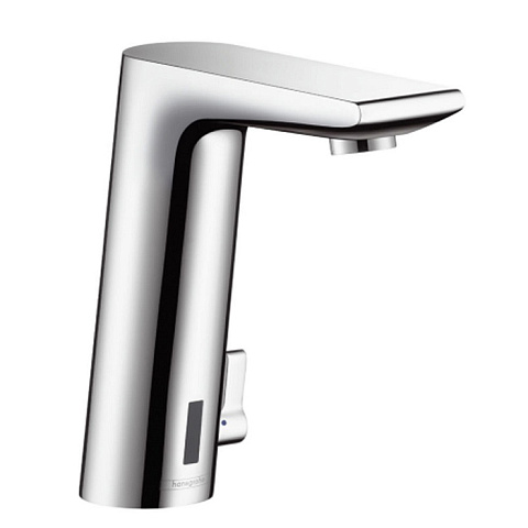 Hansgrohe HG Metris S Эл. смеситель для раковины, на 1 отв., излив 128мм, h145мм, регул.ттемпературы, питание от батареек, цвет: хром, 31100000