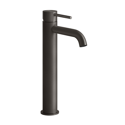 GESSI 316 Смеситель для раковины на 1 отверстие, высокий h=305мм, без донного клапана, излив 123мм, цвет: brushed black metal pvd, 54009#707