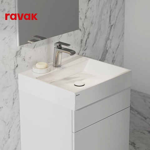 Сет-набор мебели RAVAK Natural 500 белый (зеркало + раковина + тумба + шкаф)