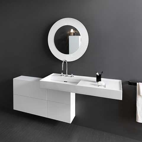 Laufen Kartell Тумба под раковину справа, 1200х270х610мм, с 1 дверцей и 2 створками, цвет: белый матовый, 4.0829.2.033.640.1