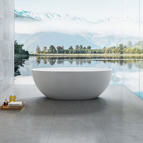 Ванна Солид Серфейс (Solid Surface) Vincea VBT-6S01MW, 1700x750x550, белый матовый, щелевой перелив