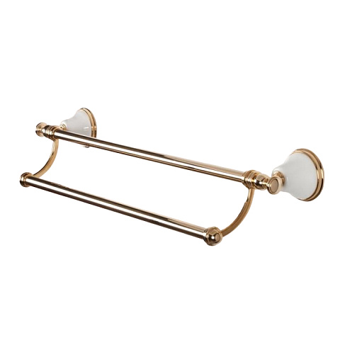 TW collection TW Harmony 012, полотенцедержатель двойной 58см, цвет держателя: белый/золото, TWHA012bi/oro