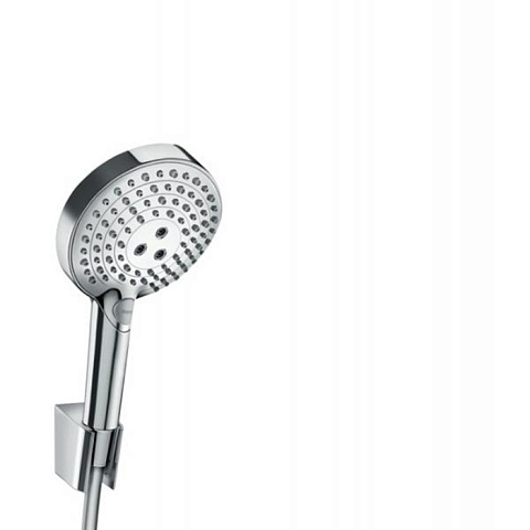 Hansgrohe HG Raindance Select S Душевой набор: ручной душ 3jet (PowderRain, Rain, Whirl), держатель для душа, шланг для душа 1,25 м, цвет: хром, 27669000