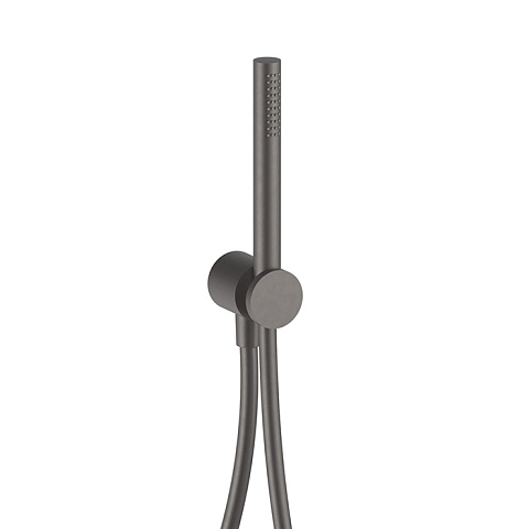 Fantini AF/21 Душевой набор: вывод воды 1/2”, шланг 150 см, ручная лейка FIT, держатель для лейки, цвет: Matt Gun Metal PVD, 81 P5 8061