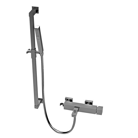 Stella Bamboo Quadro Смеситель для ванны 3267/302-6 со штангой и ручным душем, цвет: хром, BQ 02007 CR00