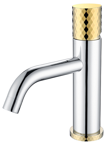 Смеситель Boheme STICK для умыв. низ. CHROME DIAMOND GOLD (комплект) 121-CRG