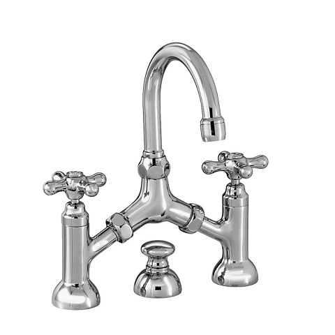 Stella Roma Смеситель для раковины на 3 отверстия 3215/351 с донным клапаном, цвет: хром, RM 00002 CR00
