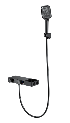 Смеситель для ванны с душем WONZON & WOGHAND Shelf, Черный матовый WW-B2551-MB