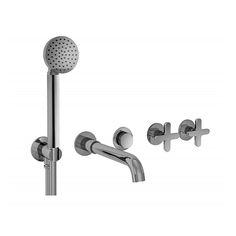 Fantini Icona Classic Смеситель для душа, встроенный, на 2 источника, излив 200мм, с ручн.душем, (наружняя часть), цвет: хром, 53 02 R019B