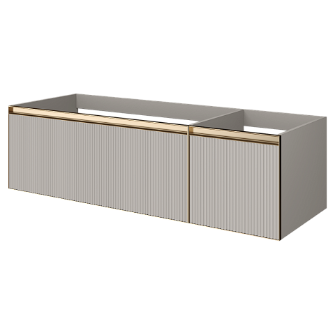 Armadi Art QUATRO 2 140см (100+40) тумба рифл CASHMERE FUGA профиль MATT GOLD 790-M2-140-CM-RIB-MG
