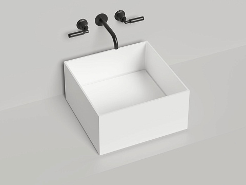 Раковина накладная Salini Armonia Square 02 130512G, S-Sense, глянцевая поверхность