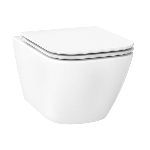 Подвесной унитаз Wellsee Quaint RimFree, глянцевый белый, сиденье дюропласт, soft close (182602000, 182616000) 182602001