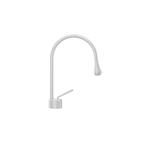 Gessi Goccia Смеситель для раковины на 1 отверстие, излив 174мм R=90, цвет: белый, 33601#279