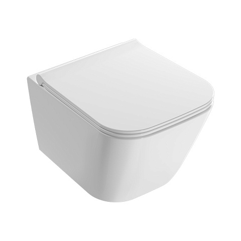 GLOBO Stone Унитаз подвесной Безободковый 45*37см, с системой скрытого крепежа, цвет белый, STS07.BI