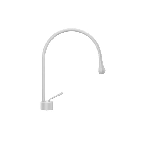 Gessi Goccia Смеситель для раковины на 1 отверстие, излив 244мм R=125, цвет: белый, 33602#279