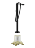 Смеситель для ванны напольный, матовый черный Hansgrohe Vivenis (комплект) 75445670S