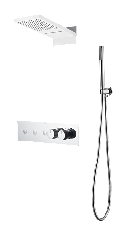 Встроенная душевая система Boheme FUSION с термостатом, трехпозиционная CHROME 131-CR