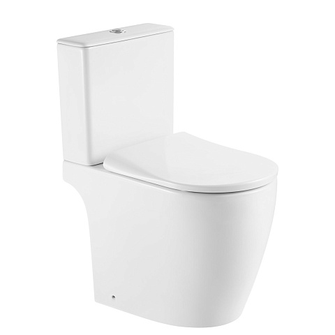 Унитаз компакт Black&White W-6650 P-trap / слив TORNADO / UF seat cover (595x360x805)