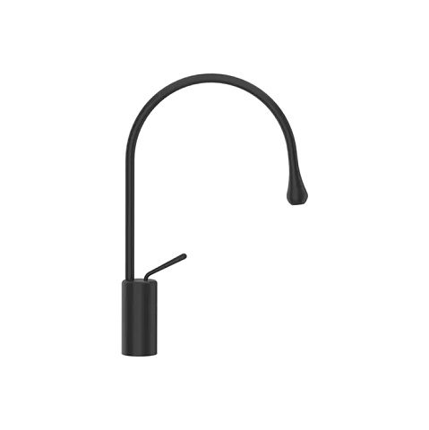 Gessi Goccia Смеситель для раковины на 1 отверстие, высокий, излив 244мм R=125, цвет: черный, 33605#299