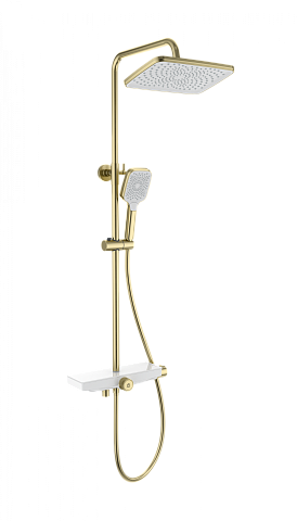 Душевая система с термостатом WONZON & WOGHAND ThermoKlick, Брашированное золото WW-B3098-A-BG