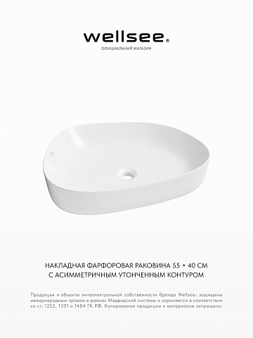 Накладная раковина для ванной Wellsee Belle Spa 3.0 335904000