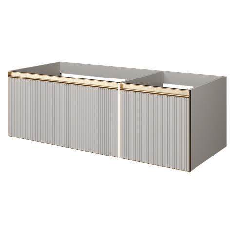 Armadi Art QUATRO 2 120см (80+40) тумба рифл CASHMERE FUGA профиль MATT GOLD 790-M2-120-CM-RIB-MG