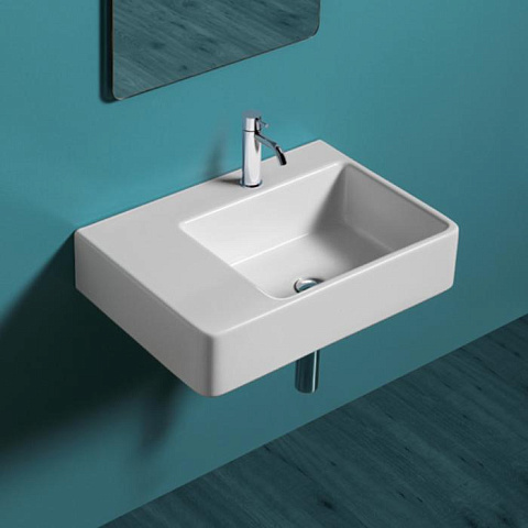 SIMAS Top e lavabi d'arredo раковина накладная/подвесная 65х45 с 1 отв. под смеситель правая ,цвет белый, QU65D*1 bi
