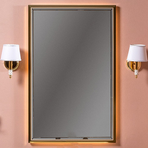 Зеркало Armadi Art MONACO с подсветкой 70*110CM глянец капучино + золото 566-CPG