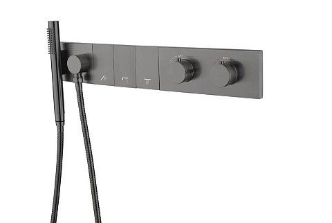 Смеситель Boheme ZODIAC THERMO с ручным душем GUN METAL 133-SYS-GM
