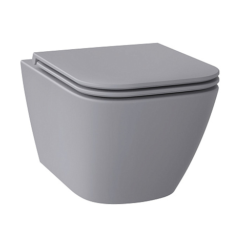 Подвесной унитаз Wellsee Quaint RimFree, матовый серый, сиденье дюропласт, soft close (182605000, 182619000) 182605001