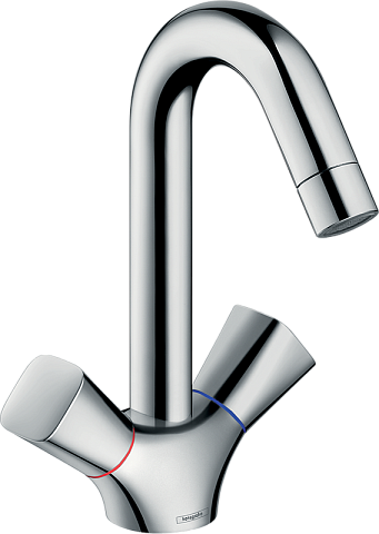 Смеситель Hansgrohe Logis для раковины, с двумя рукоятками, без сливного набора, хром 71221000
