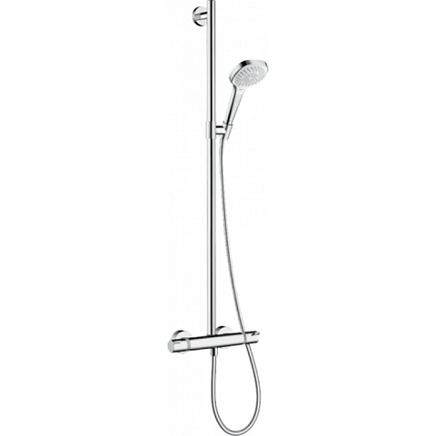 Hansgrohe HG Croma Select E Душевая система SemiPipe Multi: ручной душ 3jet, термостат для душа, штанга для душа, держатель для душа, цвет: белый/хром, 27248400