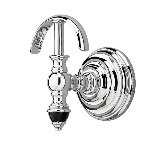 Devon&Devon Devon Black Diamond Крючок вешалка, декоративные элементы черного цвета ,цвет крючка хром, BLKD522CR