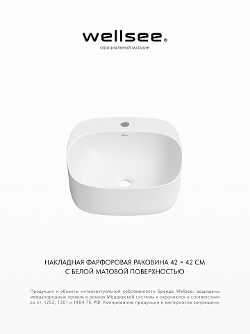 Накладная раковина для ванной Wellsee Idéal 326903000