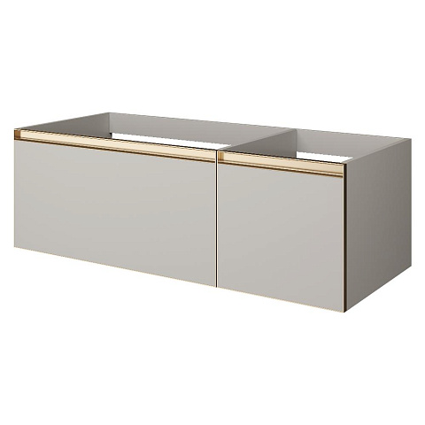 Armadi Art QUATRO 2 120см (80+40) тумба CASHMERE профиль MATT GOLD с подсветкой внутри 790-M2-120-CM-MG-LED