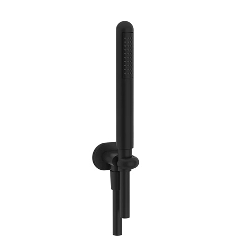 Gessi Goccia Душевой комплект: вывод воды на 1/2”, держатель и ручной душ, цвет: черный, 33773#299
