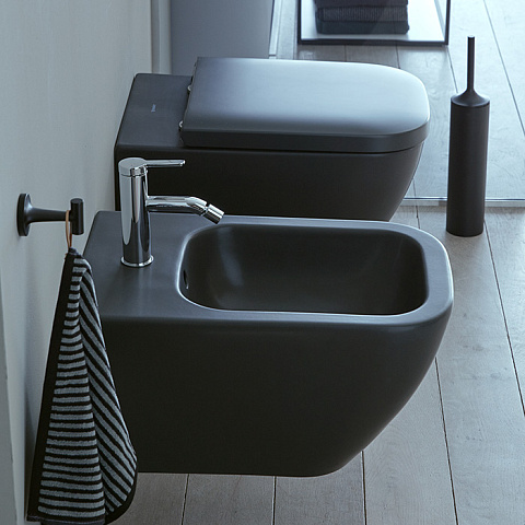 Duravit Happy D.2 Биде подвесное 355x540мм, с переливом 1 отв для смес. , цвет: антрацит матовый (Спец.цена из наличия), 2258151300