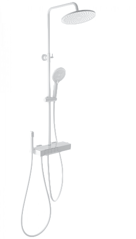 Душевая система с термостатом WONZON & WOGHAND MUSE Forte, Белый матовый WW-B3580-MW