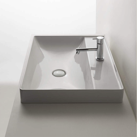 GLOBO T-Edge Раковина полувстраиваемая 61Х46, H 14 см, с 1 отв под смеситель, цвет белый, B6R62.BI*1