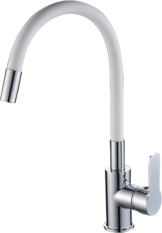 Смеситель для кухни с гибким изливом Rush Siple SI7335-60White