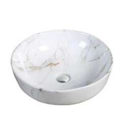 Раковина керамическая под мрамор (накладная) SantiLine SL-7021