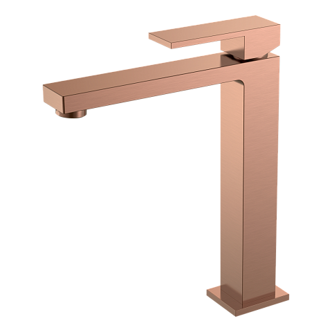 Смеситель для умывальника высокий Boheme Qubic Copper Brushed 472-CB