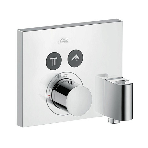 Axor AX ShowerSelect Встраиваемый термостат для душа, 2 потреб, с держателем, (внешняя часть), цвет: хром, 36712000